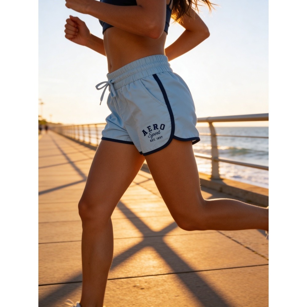 Aeropostale Sport‎ Women's Shorts Light Blue Large Activewear Running Gym NWT